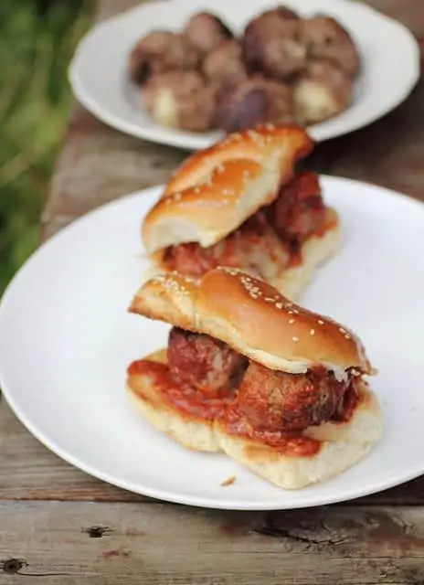 cheese stuffed meatball sandwiches