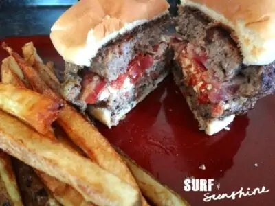 feta and sun dried tomato stuffed burger recipe