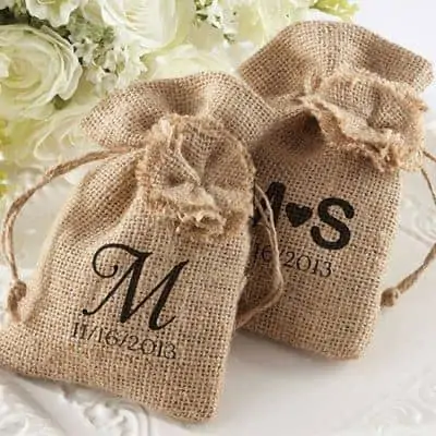 Personalized Burlap Favor Bags