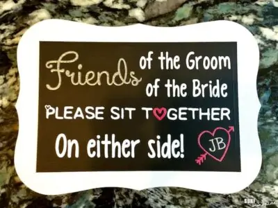 diy wedding ceremony seating sign