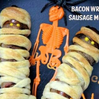 bacon wrapped sausage mummies halloween recipe 21