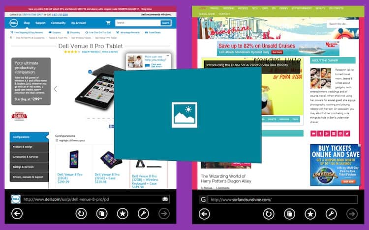 Dell Venue Pro 8 Split Screen