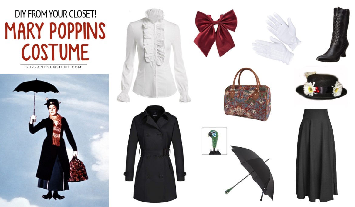 DIY Mary poppins costume from your closet