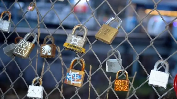 Burrard Street Bridge Vancouver love locks