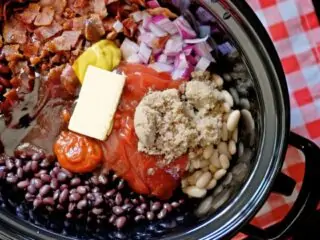 crockpot slow cooker smoked kielbasa and bbq baked beans recipe