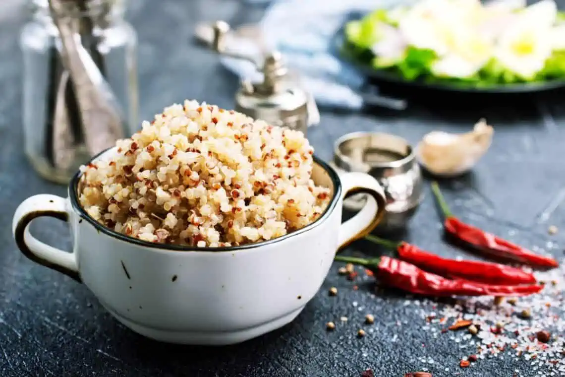 cooked quinoa in a bowl