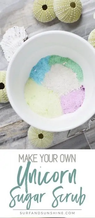 DIY unicorn sugar scrub