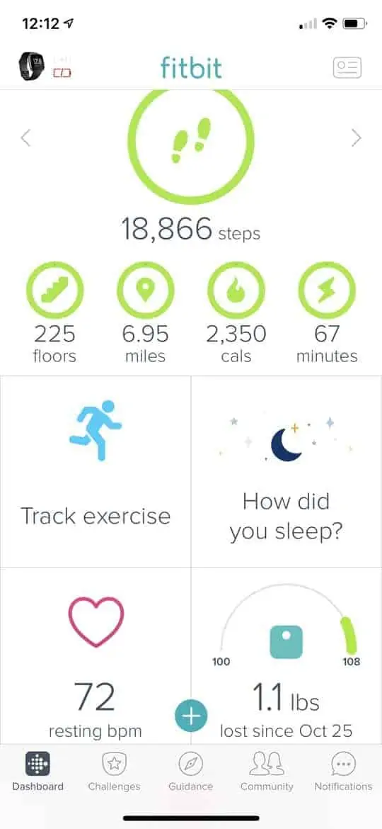 Fitbit dashboard