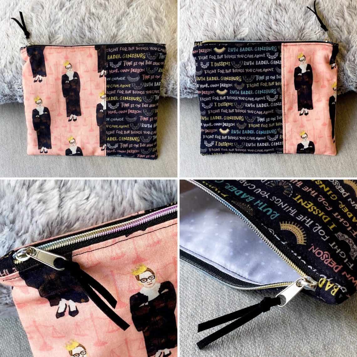 RBG  Ruth Bader Ginsburg Zipper Makeup Travel Pouch