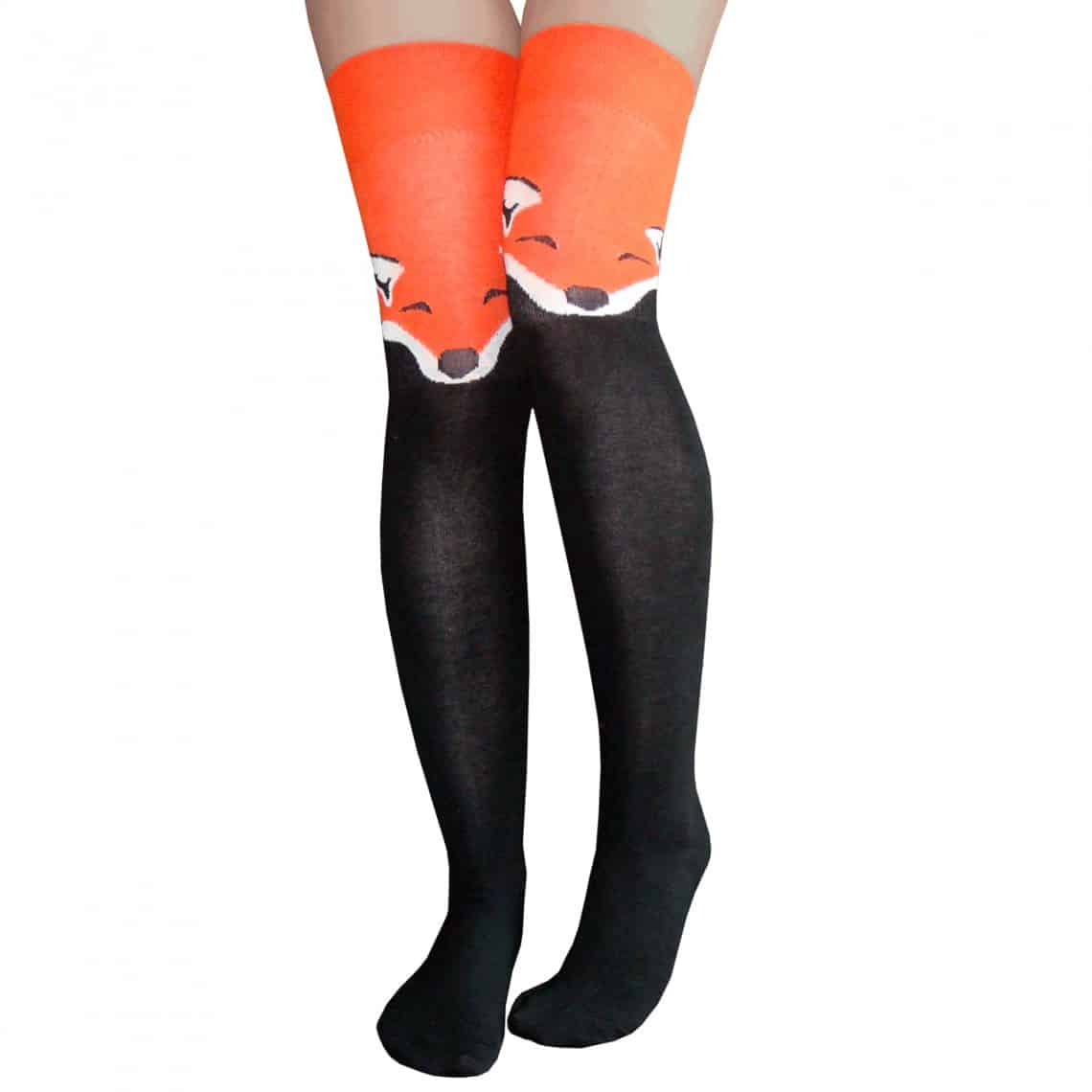 fox thigh high socks