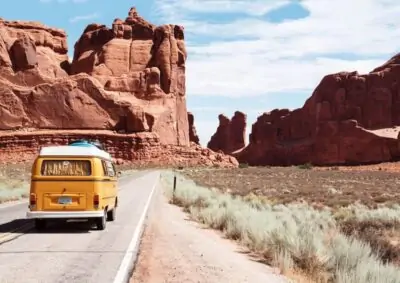 road trip yellow van