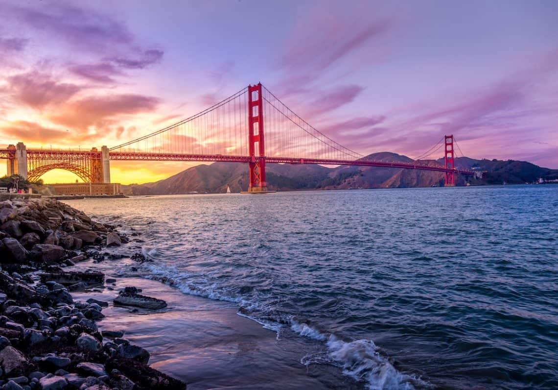 golden gate bridge sunset