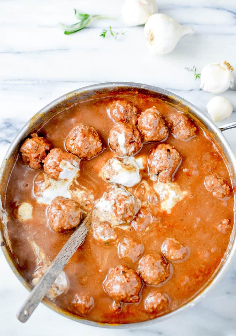 Easy Swedish meatballs over pasta recipe