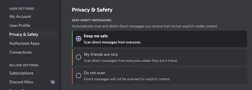 discord explicit content filter