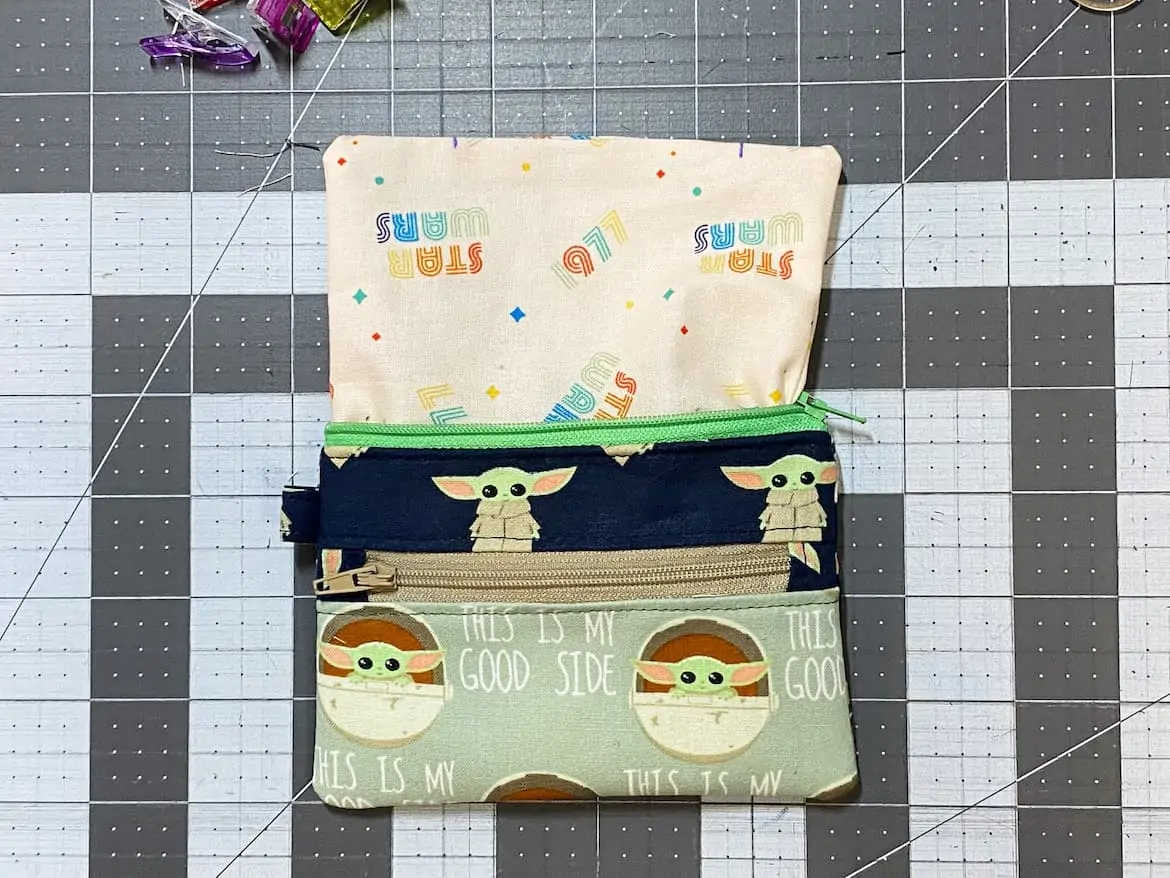 Two Zip Coin Purse Sewing Tutorial with Keyring