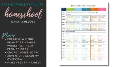 free editable homeschool template