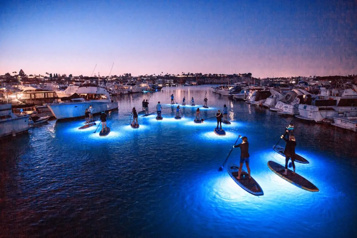 glow paddle board newport beach