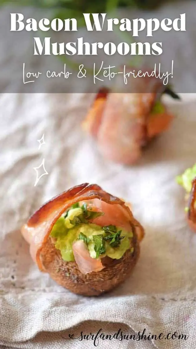 Bacon wrapped mushrooms recipe PIN (1)