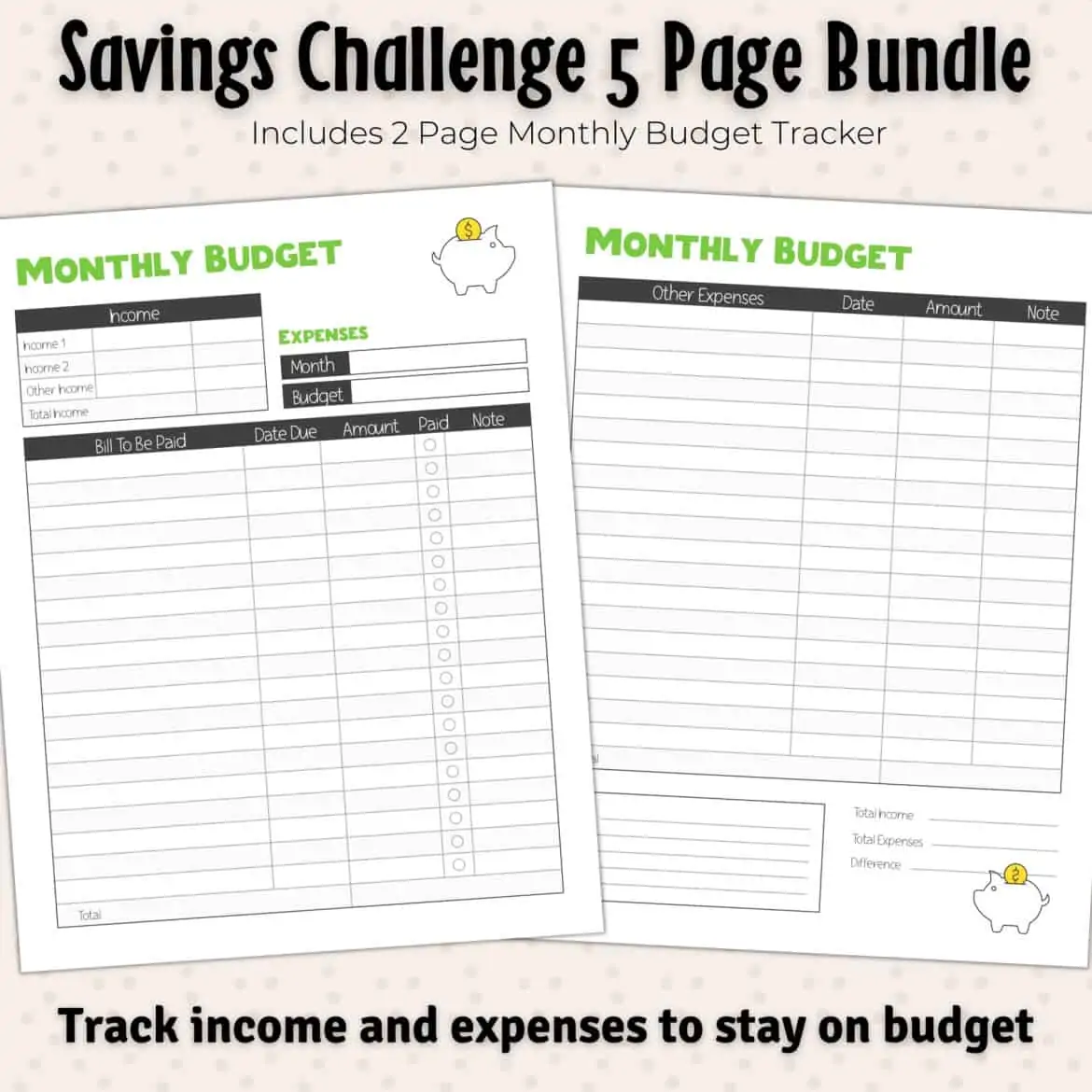 Monthly Budget Printable