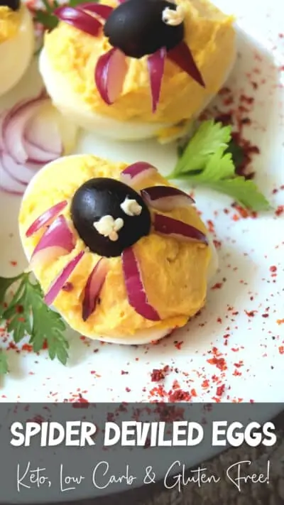 Creepy Spider Halloween Deviled Eggs Recipe PIN