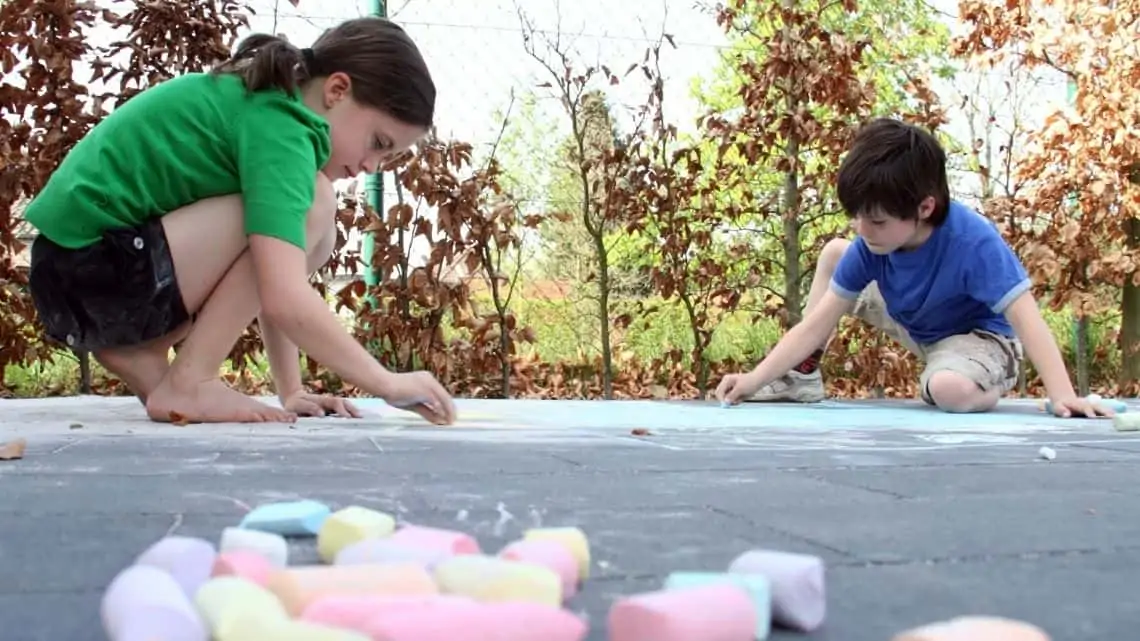 sidewalk chalk drawing