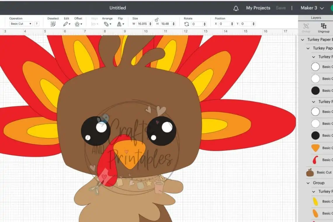 Paper Bag Turkey Craft Cricut SVG File -  - Free Paper Bag Turkey Craft for Kids