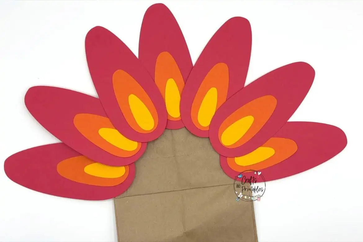 Paper Bag Turkey Craft in process -  - Free Paper Bag Turkey Craft for Kids