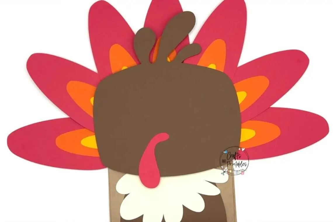 Paper Bag Turkey Craft in process -  - Free Paper Bag Turkey Craft for Kids