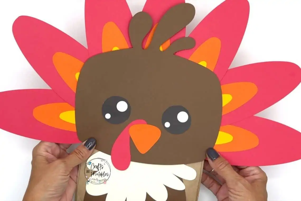 Paper Bag Turkey Craft in process -  - Free Paper Bag Turkey Craft for Kids