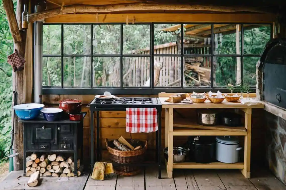 rustic outdoor kitchen