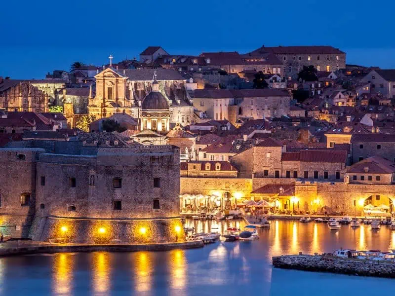 dubrovnik, croatia at night