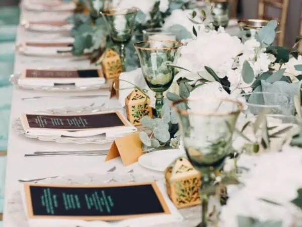 Green wedding decor