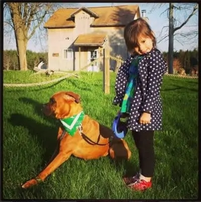 GIrl Walking Dog