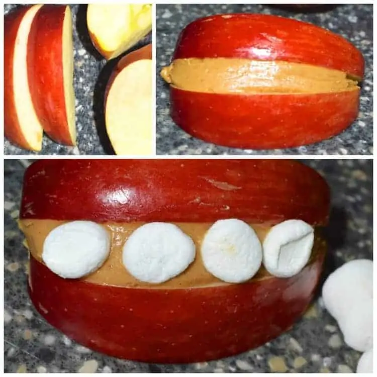 Healthy Snack for Kids - apple peanut butter smiles snack