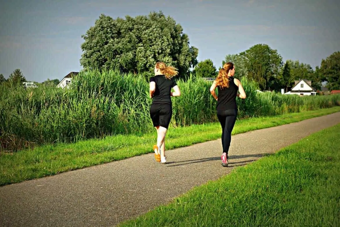 two women jogging